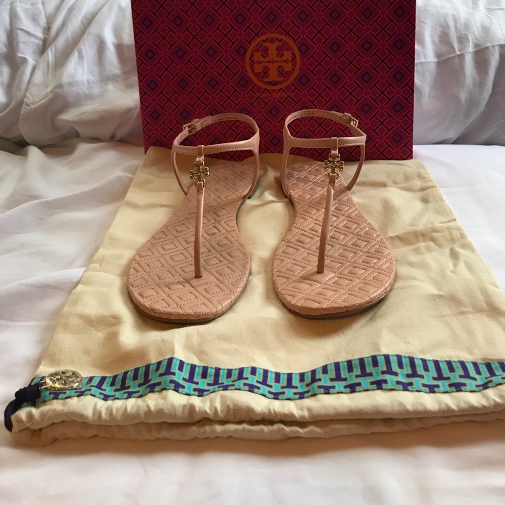 Tory Burch Quilted T-strap Sandals
